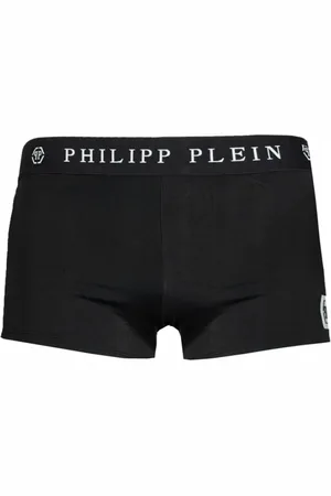 Philipp Plein Bielizna, Mężczyzna, Czarny, 2XL, Czarne majtki kąpielowe typu bokserki z poliamidu