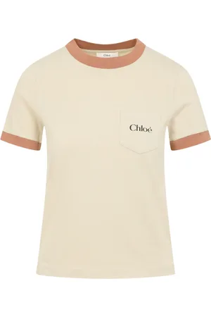 Chloé Koszulki, Kobieta, Beżowy, M, Neutralny T-shirt dla kobiet