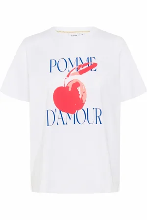 Saint Tropez Koszulki, Kobieta, Biały, M, Graficzny T-shirt Bird Of Paradise Cayenne