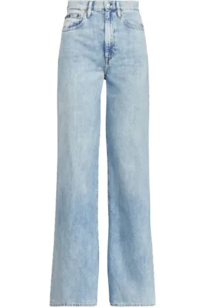 Ralph Lauren Jeansy, Kobieta, Niebieski, W30, Bawełna, Dżinsy z szerokimi nogawkami i wysokim stanem