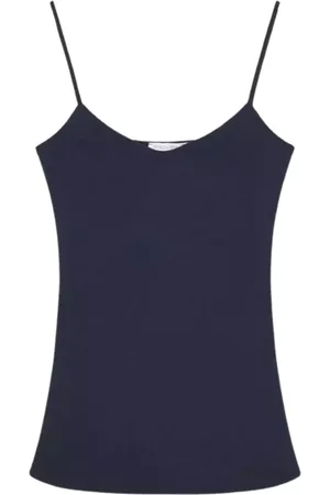 Patrizia Pepe Koszulki, Kobieta, Niebieski, M, Niebieski Sweter z Dekoltem Lingerie