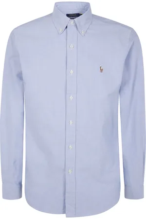 Ralph Lauren Koszule, Mężczyzna, Niebieski, S, Bawełna, Koszulka sportowa z długim rękawem