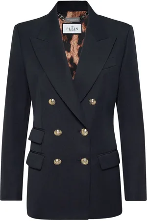 Philipp Plein Kurtki, Kobieta, Niebieski, S, Blazer z unikalnym designem