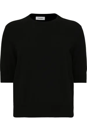 KANGRA CASHMERE Koszulki, Kobieta, Czarny, S, Czarne T-shirty i Pola