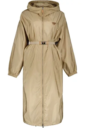 Prada Kurtki, Kobieta, Beżowy, S, Nylon, Nylonowa kurtka parka
