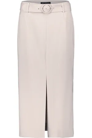 Betty Barclay Spódnice, Kobieta, Beżowy, 2XL, Elegancka Spódnica Midi z Paskiem