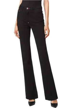 Philipp Plein Jeansy, Kobieta, Czarny, W26, Bawełna, Donna Pant Wdt 1744 Spodnie Jeansyowe Rozszerzane