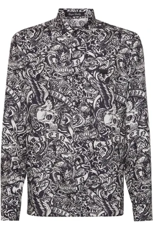 Philipp Plein Koszule, Mężczyzna, Czarny, M, Casual Shirt