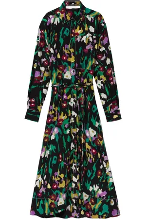 Proenza Schouler Sukienki, Kobieta, Wielobarwność, M, Bawełna, Kwiatowa sukienka midi o linii A