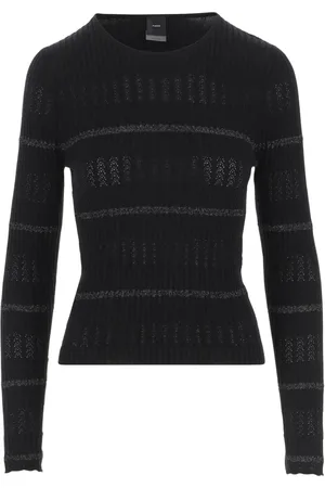 Pinko Swetry, Kobieta, Czarny, XS, Bawełna, Bawełniano-Jedwabny Pulower