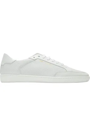 Saint Laurent Buty, Mężczyzna, Biały, 41 EU, Perforowane Skórzane Sneakersy