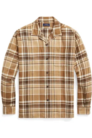 Ralph Lauren Koszule, Mężczyzna, brązowy, M, Bawełna, Koszula bawełniana w kratę