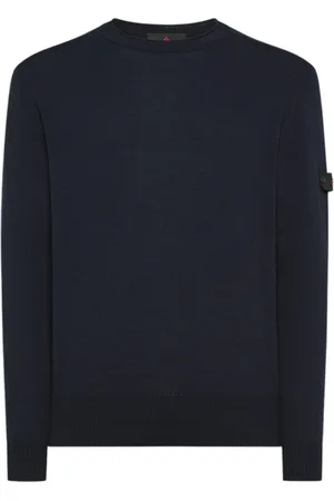 Peuterey Swetry, Mężczyzna, Niebieski, S, Bawełna, Niebieski sweter crewneck