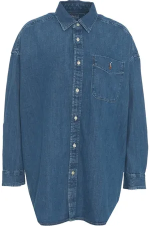 Ralph Lauren Bluzki, Kobieta, Niebieski, S, Bawełna, Oversize`owa koszula jeansowa