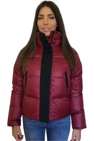 Peuterey Kurtki, Kobieta, Czerwony, S, Nylon, Kurtka Bomberka z Nylonu Ripstop
