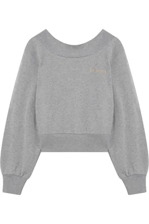 The Attico Bluzy, Kobieta, Szary, S, Bluza z okrągłym dekoltem Drop 2