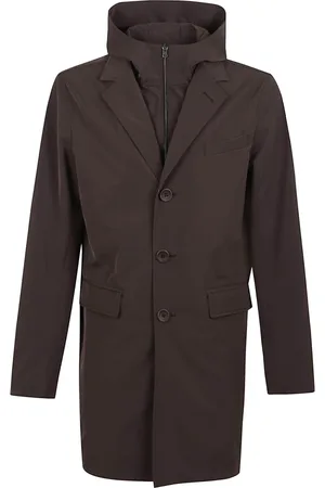 HERNO Płaszcze, Mężczyzna, brązowy, 2XL, Brązowy Bawełniany Płaszcz Stylowy Wybór Warstwowy