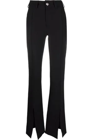 Philipp Plein Spodnie, Kobieta, Czarny, M, Poliester, Czarne spodnie casualowe