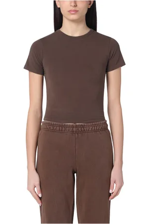 Entire Studios Koszulki, Kobieta, brązowy, XS, T-shirt z krótkim rękawem i okrągłym dekoltem