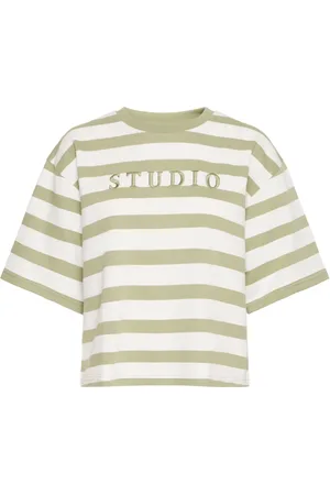 Ichi Koszulki, Kobieta, Biały, L, Tea Stripe Bluza Luźny Styl