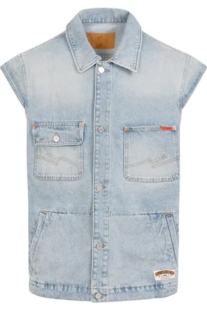 MARTINE ROSE Kurtki, Mężczyzna, Niebieski, S, Denim, Vests