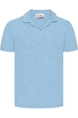 MC2 SAINT BARTH Koszulki, Mężczyzna, Niebieski, S, Lekki niebieski polo z krótkim rękawem