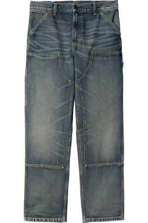 Carhartt Jeansy, Mężczyzna, Niebieski, W34, Niebieskie Spodnie Cargo z Podwójnym Kolanem