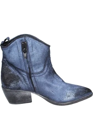 Moma Buty, Kobieta, Niebieski, 37 EU, Zamsz, Vintage Zamszowe Botki dla kobiet