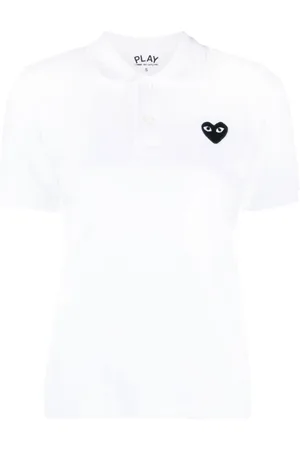 Comme des Garçons Koszulki, Kobieta, Biały, L, Pikowany Polo Shirt Biały