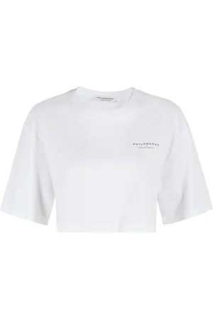 Serafini Koszulki, Kobieta, Biały, XS, Bawełna, Casualowy bawełniany T-shirt