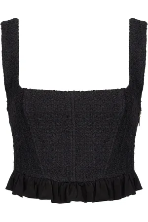 Pinko Koszulki, Kobieta, Czarny, M, Bawełna, Top Crop Bez Rękawów w Stylu Bustier