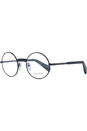 YOHJI YAMAMOTO Akcesoria, Mężczyzna, Czarny, ONE SIZE, Czarne Metalowe Okulary Optyczne Panto