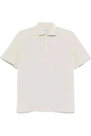 FEDELI Koszulki, Mężczyzna, Szary, 3XL, Almond Beige Koszulka Polo z Kołnierzykiem Cutaway