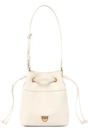 Pinko Torebki, Kobieta, Biały, ONE SIZE, Bawełna, Torebka typu Bucket Crossbody Love Birds