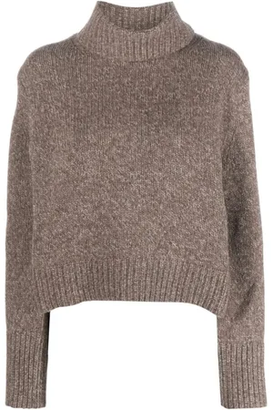 Ralph Lauren Swetry, Kobieta, brązowy, L, Kaszmir, Wełniany sweter z kaszmirem