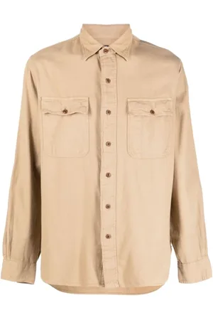 Ralph Lauren Koszule, Mężczyzna, Beżowy, S, Bawełna, Koszulka Casual z Długim Rękawem