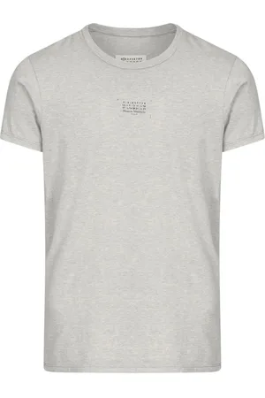 Maison Margiela Koszulki, Mężczyzna, Szary, M, Bawełna, Szara koszulka z numerem logo