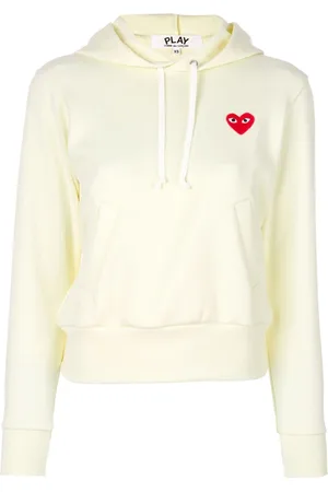 Comme des Garçons Bluzy, Kobieta, Biały, M, Bluza z Serduszkiem i Kapturem