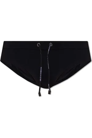 Dolce & Gabbana Stroje kąpielowe, Mężczyzna, Czarny, 4XL, Slipy kąpielowe z logo