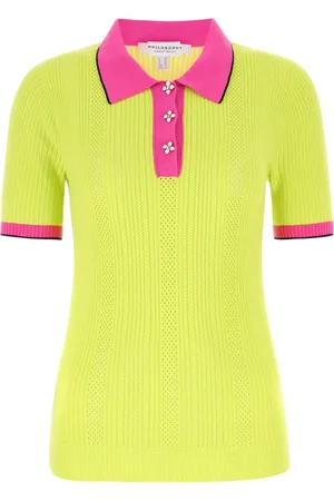 Serafini Koszulki, Kobieta, Żółty, S, Poliester, Dzianinowa koszulka polo