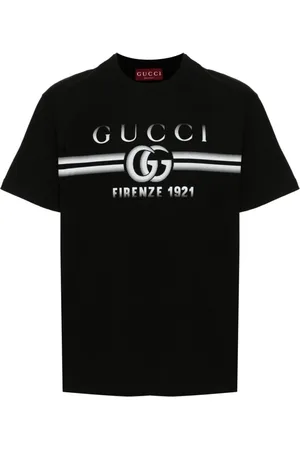 Gucci Koszulki, Mężczyzna, Czarny, S, Bawełniana Koszulka z Logo