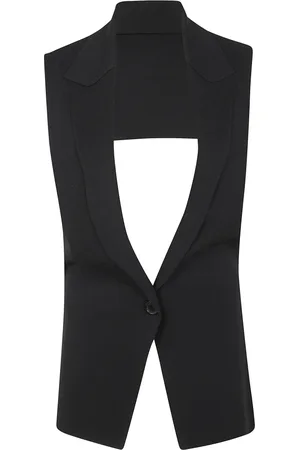 MRZ Kurtki, Kobieta, Czarny, M, Stylowy Front Gilet Kamizelka