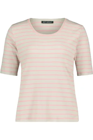 Betty Barclay Koszulki, Kobieta, Beżowy, 3XL, Paski Basic Shirt z Rzeźbioną Strukturą