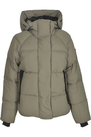 Canada Goose Kurtki, Kobieta, Beżowy, L, Poliester, Stylowy płaszcz zimowy
