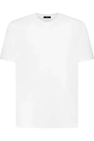 HERNO Koszulki, Mężczyzna, Biały, 2XL, Żebrowany T-shirt z okrągłym dekoltem