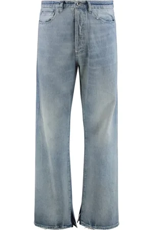 Maison Margiela Jeansy, Mężczyzna, Niebieski, W31, Klasyczne jeansy z metalowymi detalami
