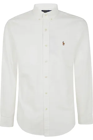 Ralph Lauren Koszule, Mężczyzna, Biały, 2XL, Bawełna, Klasyczna koszula sportowa Oxford z długim rękawem