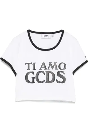 GCDS Koszulki, Kobieta, Biały, S, Stylowy T-shirt z logo