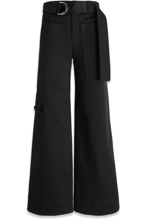 Proenza Schouler Spodnie, Kobieta, Czarny, S, Bawełna, Szerokie Spodnie