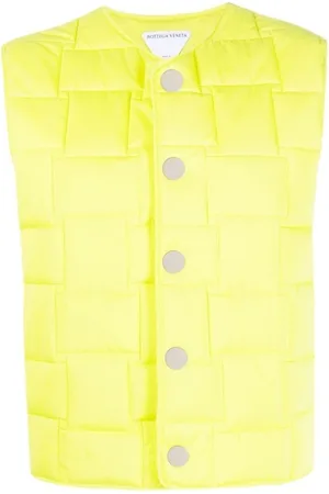 Bottega Veneta Kurtki, Kobieta, Żółty, M, Kamizelka Kiwi dla Mężczyzn